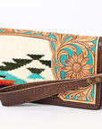 American Darling Organiser Hand Tooled Saddle Blanket Genuine Leather Women Bag Western Handbag Purse