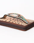 American Darling Wallet Hand Tooled Crocodile Embossed Genuine Leather Women Bag Western Handbag Purse