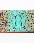 American Darling Wallet Hand Tooled Crocodile Embossed Genuine Leather Women Bag Western Handbag Purse