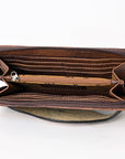 American Darling Wallet Hand Tooled Crocodile Embossed Genuine Leather Women Bag Western Handbag Purse