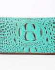 American Darling Wallet Hand Tooled Crocodile Embossed Genuine Leather Women Bag Western Handbag Purse