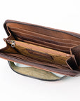 American Darling Wallet Hand Tooled Crocodile Embossed Genuine Leather Women Bag Western Handbag Purse