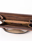 American Darling Wallet Hand Tooled Crocodile Embossed Genuine Leather Women Bag Western Handbag Purse
