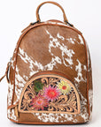 American Darling Hand Tooled Hair On Genuine Leather Women Bag Western Handbag Purse