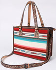 American Darling ADBG1033A Tote Saddle Blanket Genuine Leather women bag western handbag purse