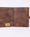 American Darling Portfolio Bag Hand Tooled Crocodile embossed Genuine Leather women bag western handbag purse