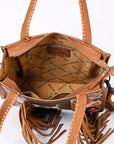 American Darling Tote Hand Tooled Hair-On Genuine Leather women bag western handbag purse