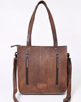 American Darling Tote Hand Tooled Hair-On Genuine Leather women bag western handbag purse