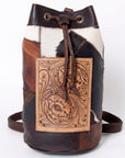 OHLAY KBZ102 DUFFEL Hand Tooled Hair-on Genuine Leather women bag western handbag purse