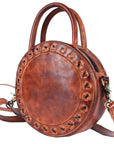 Never Mind Nmbgm136A Canteen Vintage Handmade Genuine Cowhide Leather Women Bag Western Handbag Purse