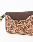 American Darling ADBGA407 Hand Tooled Carved Genuine Leather Keyring