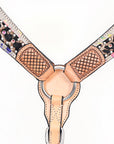 HILASON Western Horse Breast Collar American Hairon Leather Tan