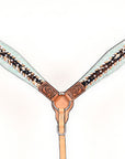 HILASON Western Horse Headstall Breast Collar Hairon Leather Tan