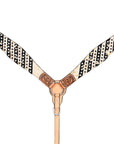 HILASON Western Horse Headstall Breast Collar Hairon Leather Tan