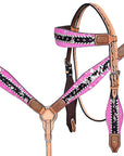 HILASON W. H. Headstall Breast Collar Hairon Leather Tan – Hilason