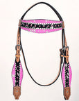 HILASON W. H. Headstall Breast Collar Hairon Leather Tan – Hilason