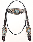 HILASON Western Horse Headstall Breast Collar Leather Brown