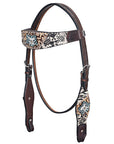 HILASON Western Horse Headstall Breast Collar Leather Brown