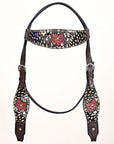 HILASON Western Horse Headstall Breast Collar Leather Brown