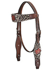 HILASON Western Horse Headstall Breast Collar Leather Brown