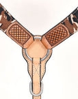 HILASON Western Horse Headstall Breast Collar Leather Tan