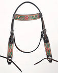 HILASON Western Horse Headstall Breast Collar Leather Brown