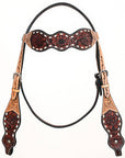 HILASON Western Horse Headstall Breast Collar Leather Brown