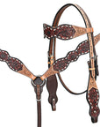HILASON Western Horse Headstall Breast Collar Leather Brown