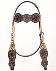 HILASON Western Horse Headstall Breast Collar Leather Brown