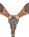 HILASON Western Horse Headstall Breast Collar Leather Brown