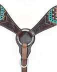 HILASON Western Horse Headstall Breast Collar Leather Brown
