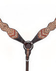HILASON Western Horse Headstall Breast Collar Leather Brown