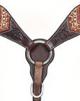 HILASON Western Horse Headstall Breast Collar Leather Brown