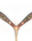 HILASON Western Horse Headstall Breast Collar Leather Tan