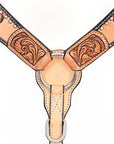 HILASON Western Horse Headstall Breast Collar Leather Tan
