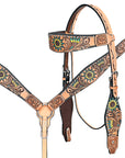 HILASON Western Horse Headstall Breast Collar Leather Tan
