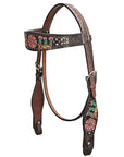 HILASON Western Horse Headstall Breast Collar Leather Brown