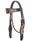 HILASON Western Horse Headstall Breast Collar Leather Brown
