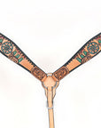 HILASON Western Horse Headstall Breast Collar Leather Tan