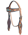 HILASON Western Horse Headstall Breast Collar Leather Tan