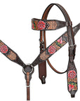 HILASON Western Horse Headstall Breast Collar Leather Brown