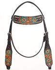 HILASON Western Horse Headstall Breast Collar Leather Brown