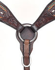 HILASON Western Horse Headstall Breast Collar Leather Brown
