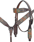 HILASON Western Horse Headstall Breast Collar Leather Brown