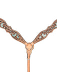HILASON Western Horse Headstall Breast Collar American Leather Tan