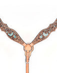 HILASON Western Horse Headstall Breast Collar American Leather Tan
