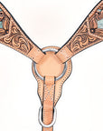 HILASON Western Horse Headstall Breast Collar American Leather Tan