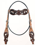 HILASON Western Horse Headstall Breast Collar Leather Brown