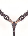 HILASON Western Horse Headstall Breast Collar Leather Brown