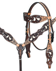 HILASON Western Horse Headstall Breast Collar Leather Brown
